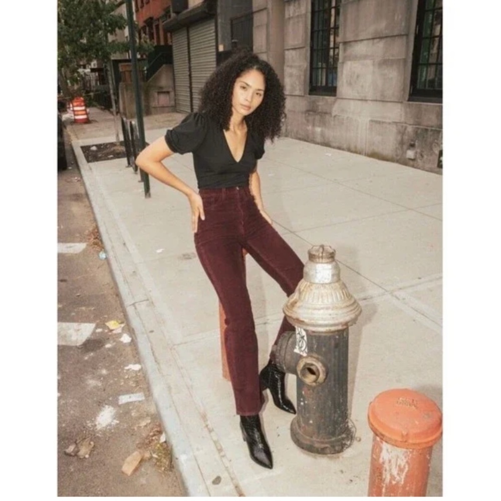 Levi’s Ribcage‎ Boot Corduroy Pants Size 29 Burgundy - Picture 2 of 6